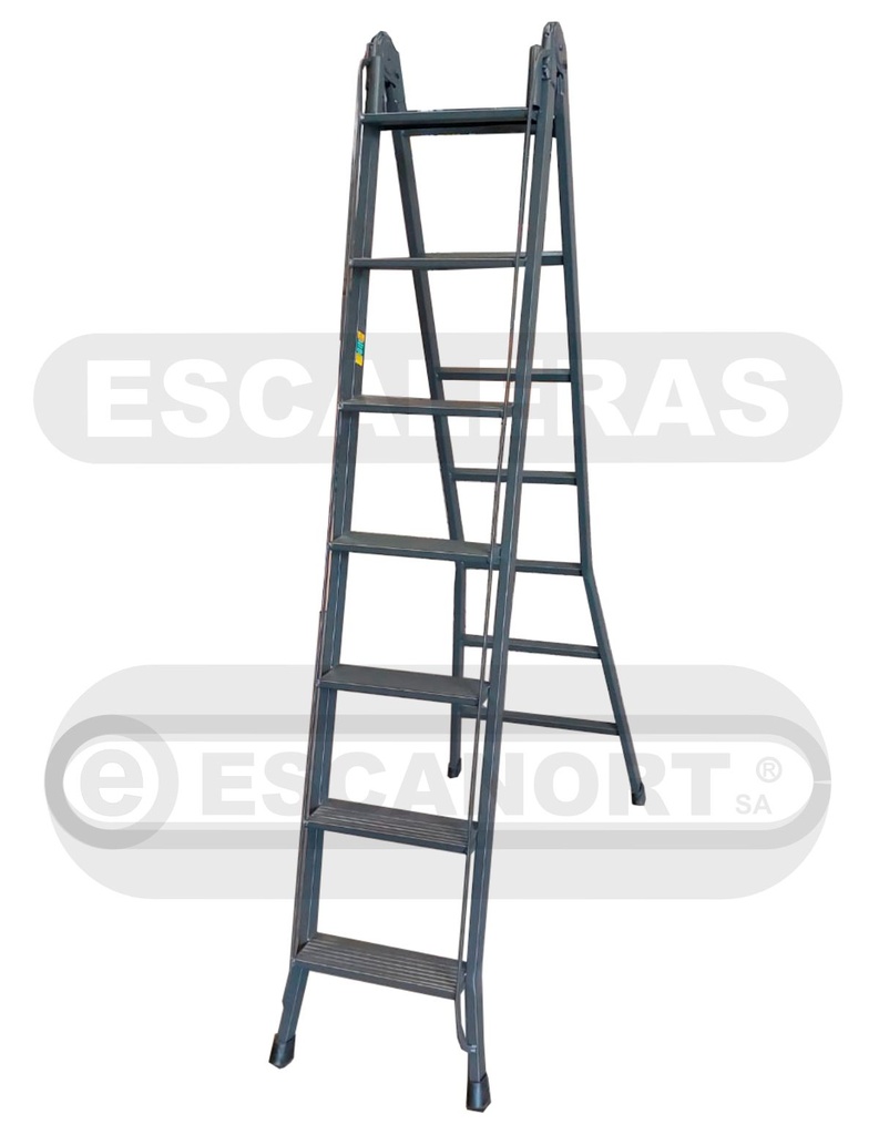 Escalera articulada dos tramos acero 7=2,02-3,95m