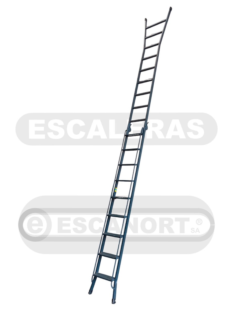 Escalera articulada dos tramos acero 9=2,52-4,95m