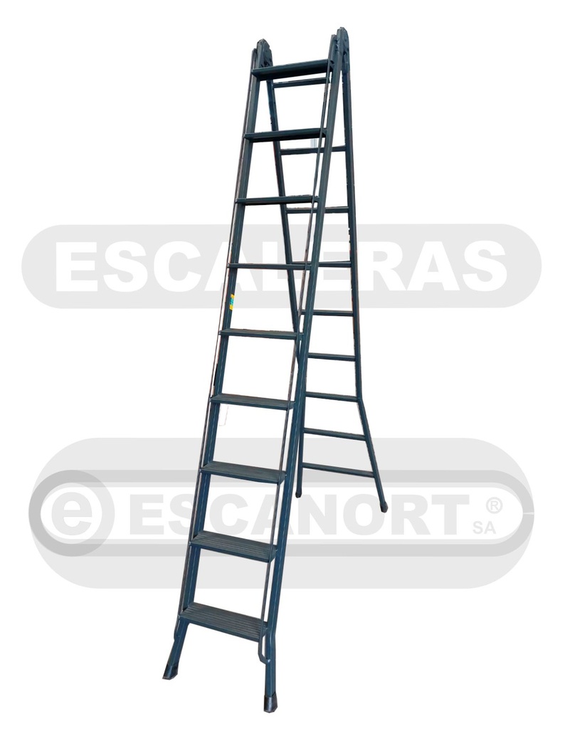 Escalera articulada dos tramos acero 9=2,52-4,95m