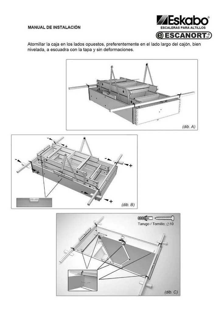 Escalera rebatible para altillos plegable en mader, con pasamanos