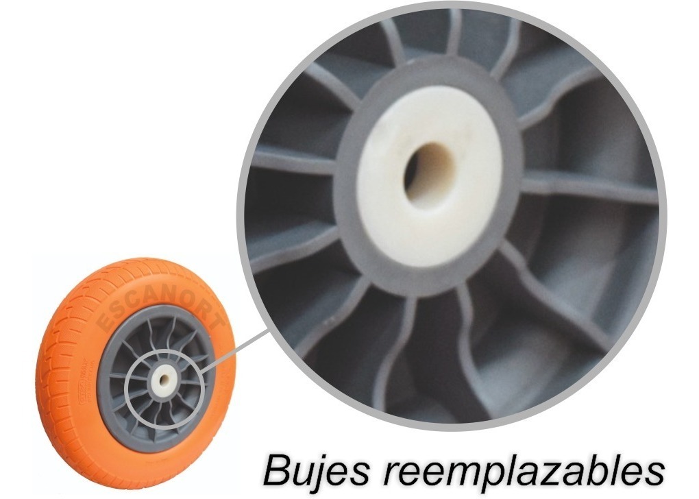 Rueda Semi Neumática No Se Pincha Poliuretano 37,5cm Maciza