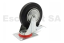 Ruedas chapa/goma 125 mm, dos giratorias y dos giratorias c/freno Pack4