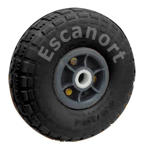 Rueda semi neumática poliuretano naranja, 16 mm, 260 mm Pack4