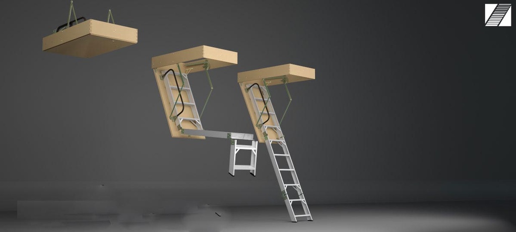 Escalera rebatible para altillos aluminio fibrofácil