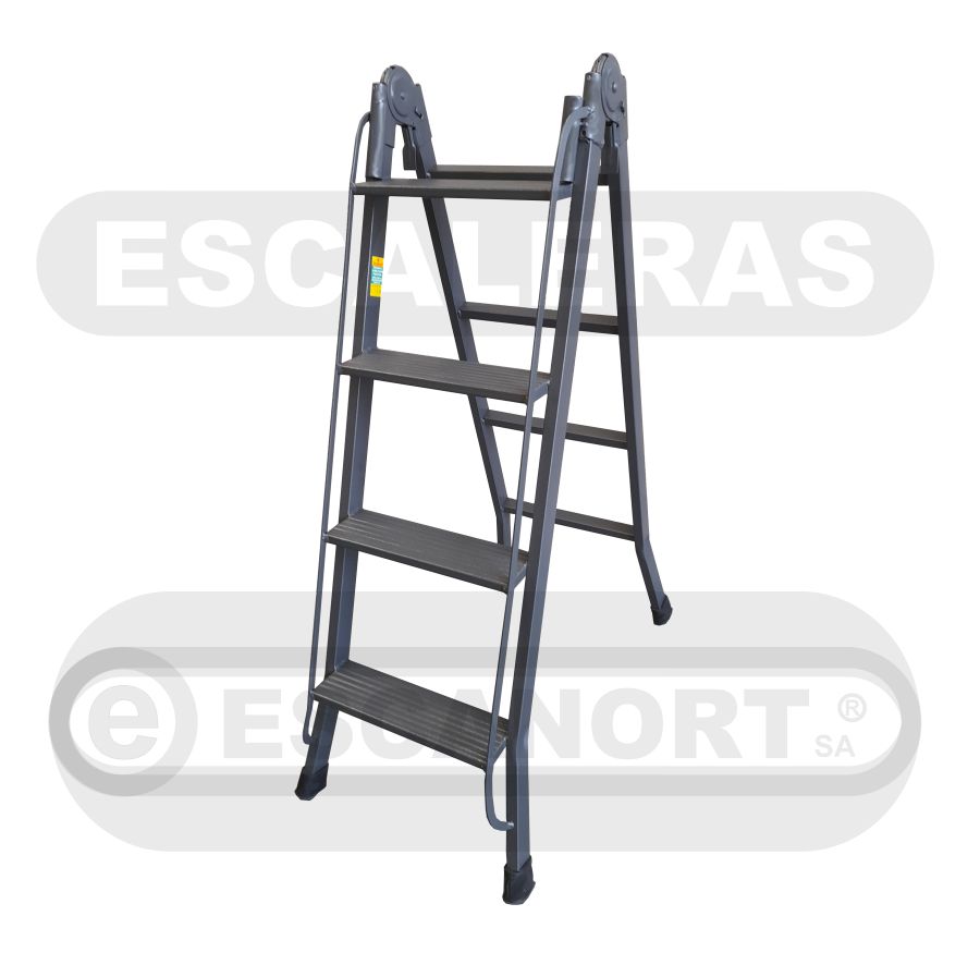 Escalera articulada dos tramos acero 4=1,23-2,37m