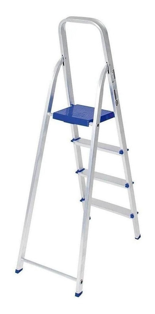 Escalera aluminio hogar con plataforma 4=0,86-1,41m