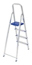 Escalera aluminio hogar con plataforma 4=0,86-1,41m