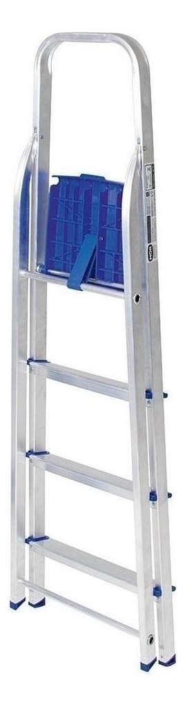 Escalera aluminio hogar con plataforma 4=0,86-1,41m