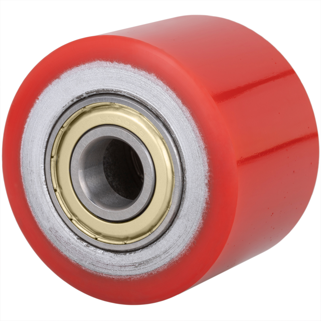 Rodillo de acero/poliuretano 80x70mm, rodamientos 6204 20mm, 350kg
