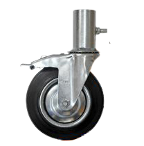 Rueda andamio chapa y goma 160mm, 150kg, freno