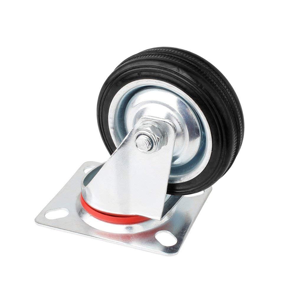 Rueda giratoria chapa/goma 100mm, 70kg