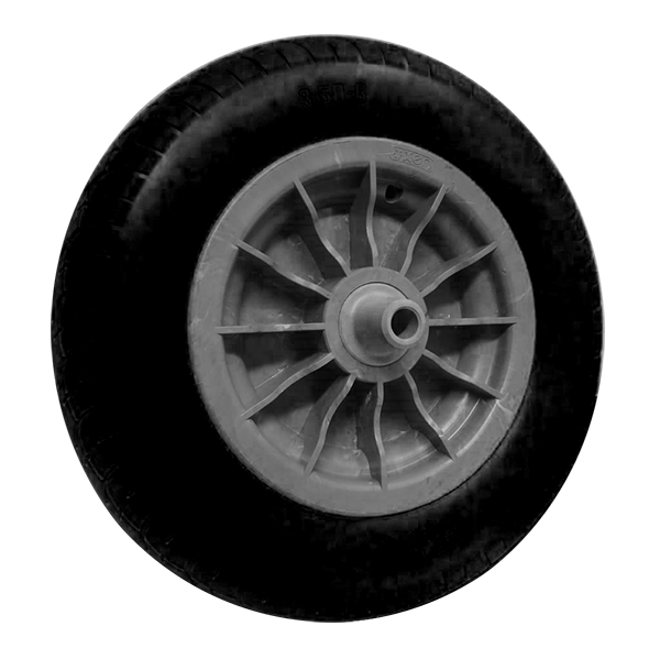 Rueda neumática carretilla 375x80mm, plástica, buje 16mm, 110kg, 4 telas