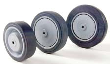 Rueda poliprop./PVC 125x30mm, buje 10mm, rodamiento, 120 kg