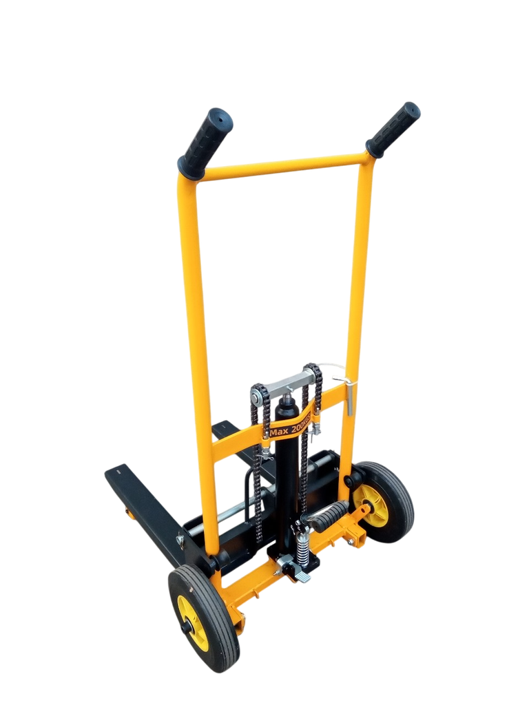 Mini apilador hidráulico, capacidad 200kg, elevación  930mm, uñas ajustables.