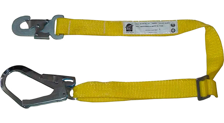 Cabo de amarre regulable 1,50m, mosquetón 18 y 55mm