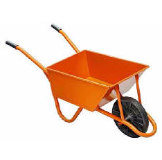 Carretilla especial, rueda maciza, 70L, naranja