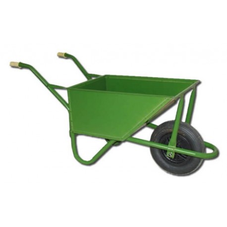 Carretilla liviana, rueda maciza, 60L, verde