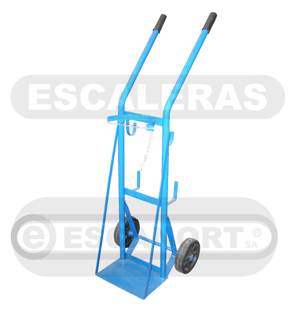 Carro para tubo simple, dos ruedas 20cm h=140cm Pala 36x28cm