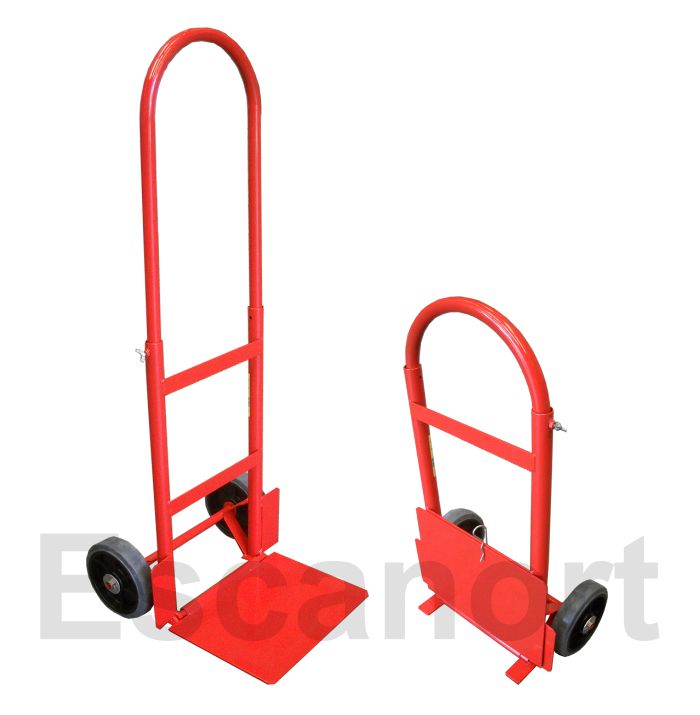 Carro plegable acero 2 ruedas 175mm 120kg pala:36X26mm rojo