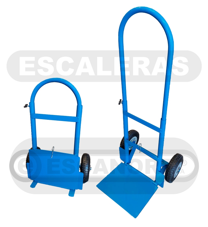 Carro plegable acero neumático 120kg pala:36X26mm rojo
