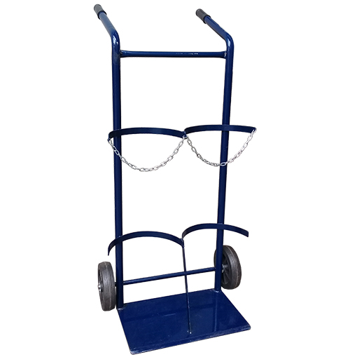 Carro tubo doble, dos ruedas 17cm h=135cm c/puño