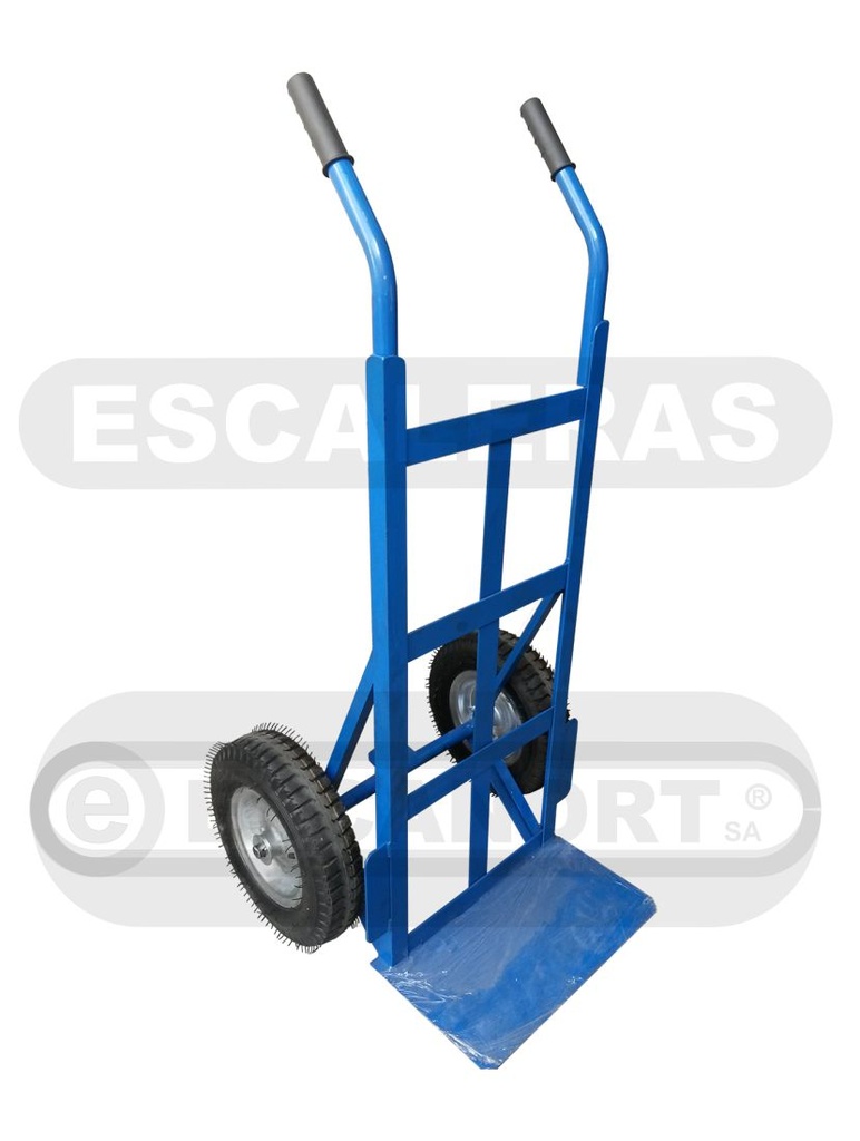 Carro ángulo reforzado 2 ruedas neumáticas 40cm h=130cm Pala 50x28cm c/puños