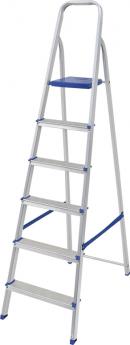 Escalera aluminio hogar con plataforma 6=1,30-1,85m