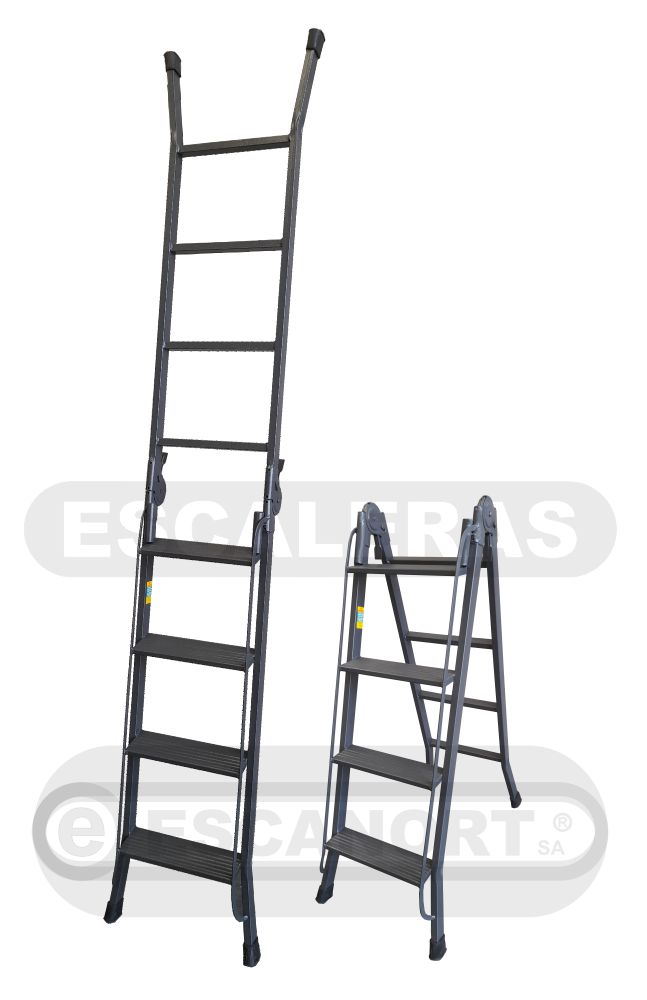 Escalera articulada dos tramos acero 4=1,23-2,37m