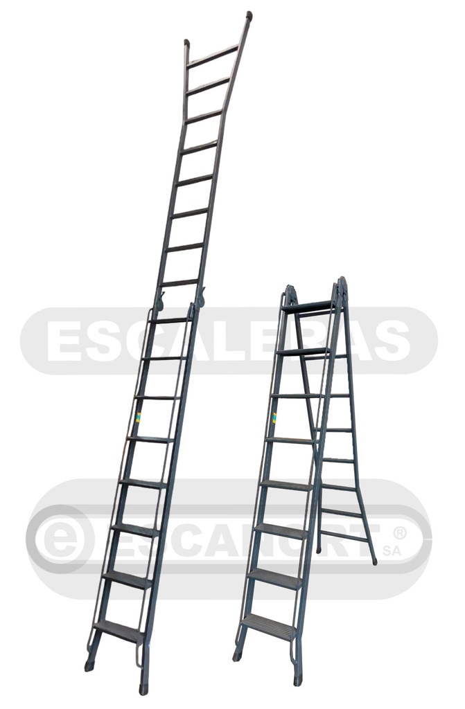 Escalera articulada dos tramos acero 8=2,28-4,45m