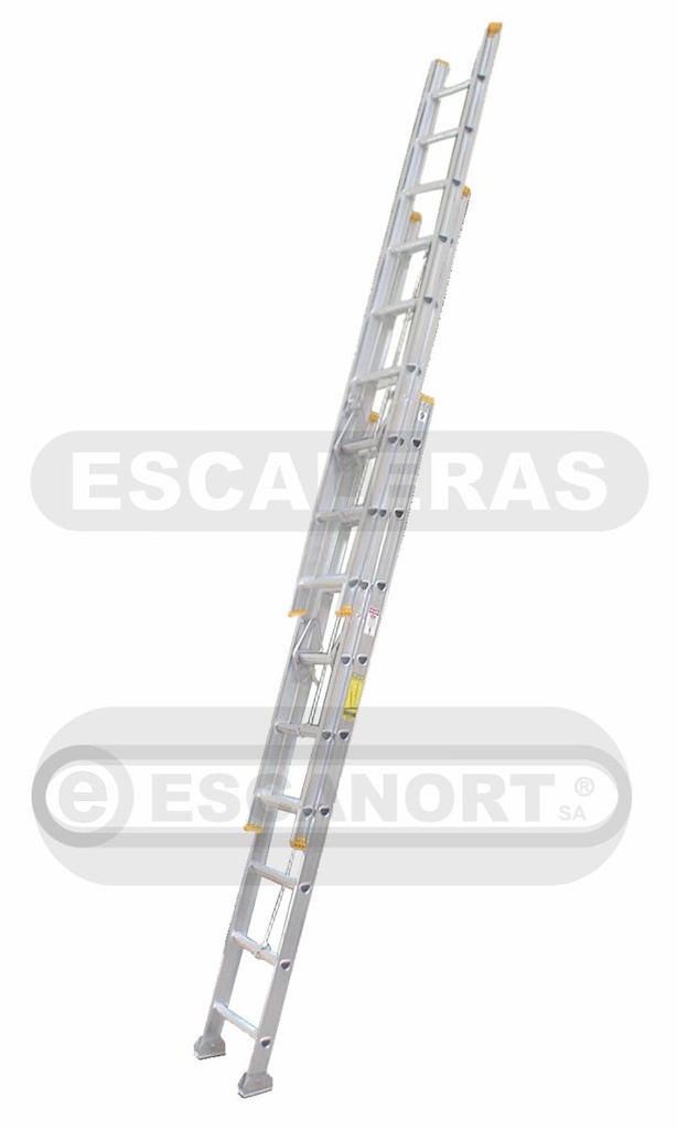 Escalera extensible 3 tramos alum.136kg 14+14+14=4,27-10,70m
