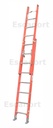 Escalera extensible PRFV dieléctrica pasante 113kg 10+10=3,0-5,2m 