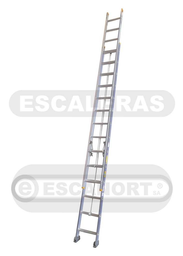 Escalera extensible aluminio 136kg ref. 14+14=4,27-7,70m