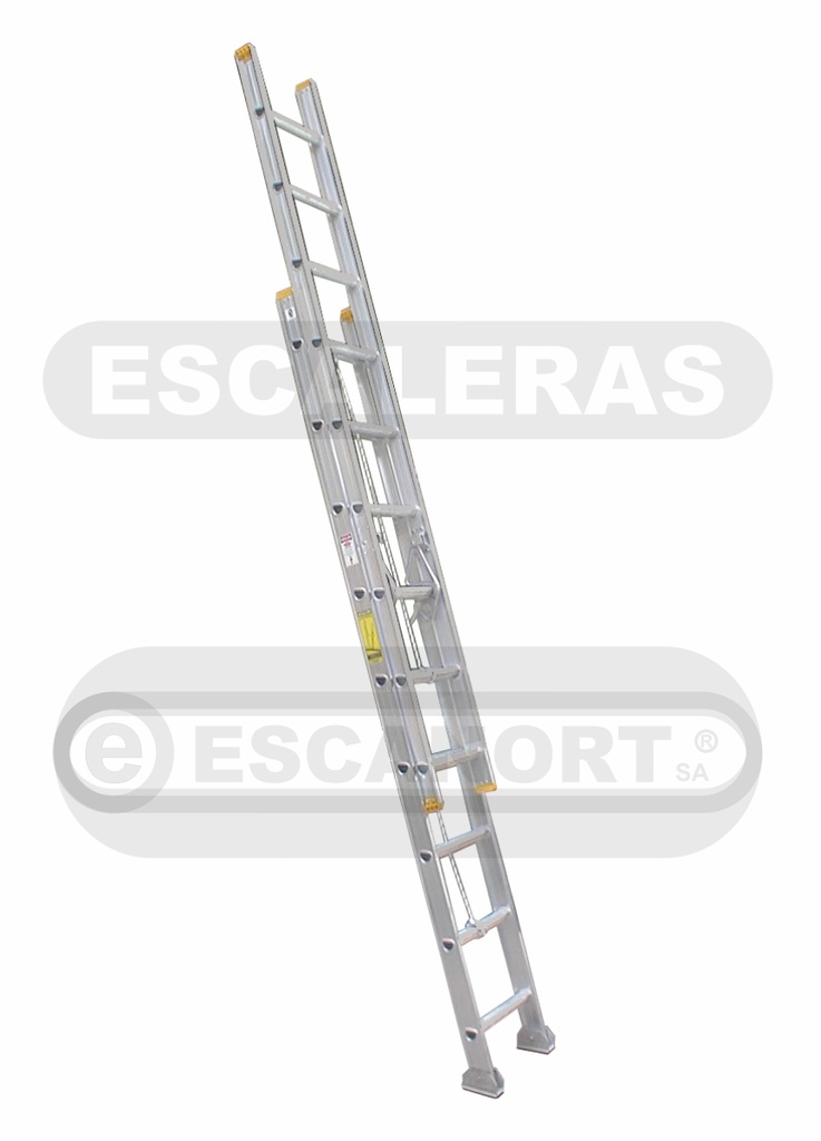 Escalera extensible aluminio 136kg ref. 8+8=2,45-4,30m