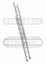 Escalera extensible aluminio 136kg ref. 9+9=2,75-4,60m