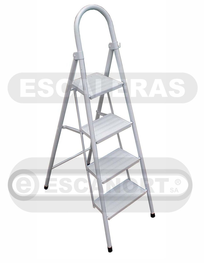 Escalera metálica blanca trapezoidal 6=1,47-1,98m