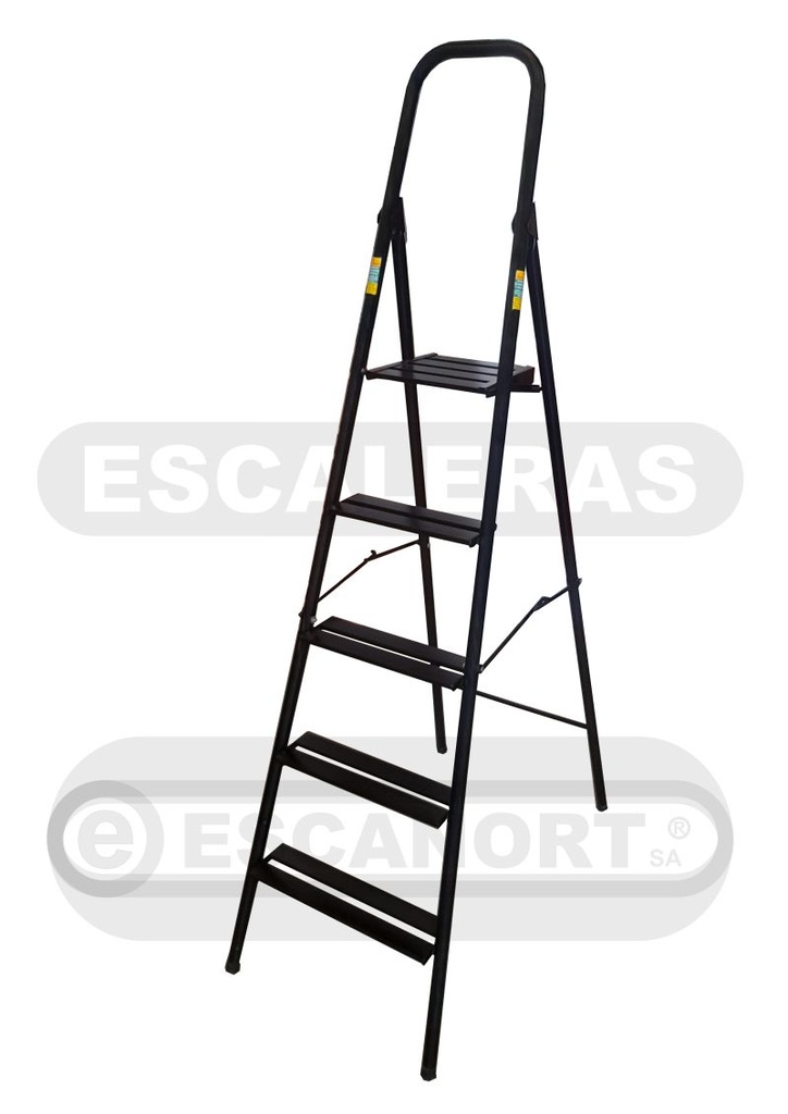 Escalera metálica tubular con plataforma 5=1,25-1,75m