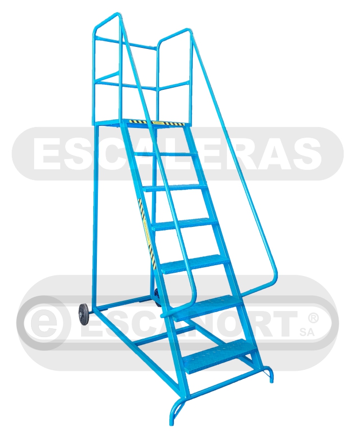 Escalera rodante acero 2 ruedas base=1,65x0,90m  7=1,75m
