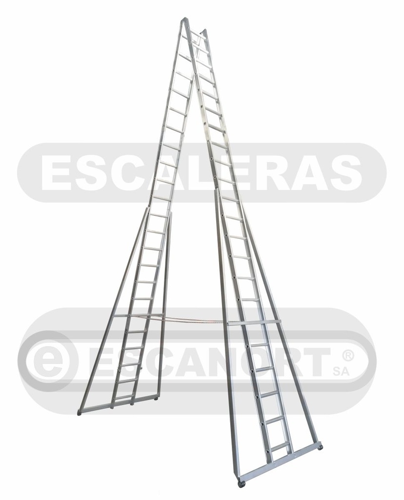 Escalera tijera doble acceso aluminio "D" 136kg 20=6,15m