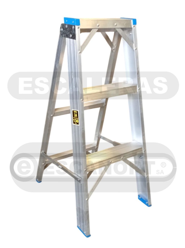 Escalera tijera simple acceso aluminio 136kg 3=0,90m
