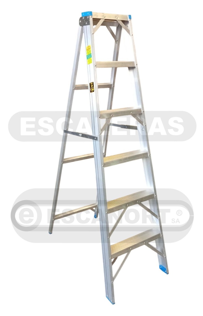 Escalera tijera simple acceso aluminio 136kg 6=1,80m