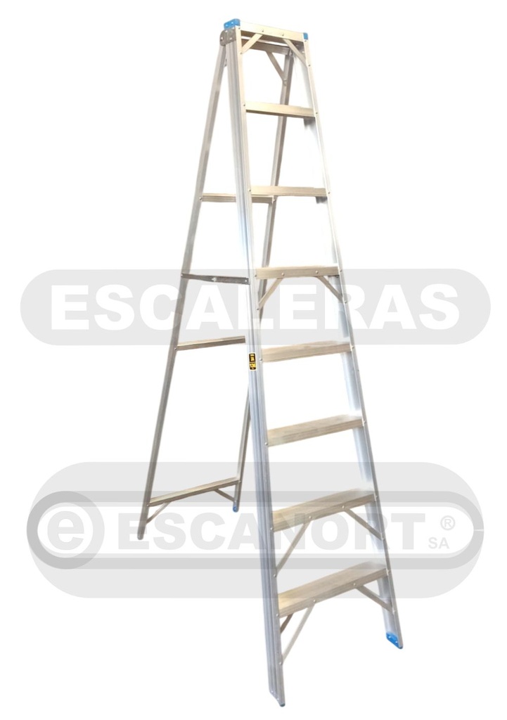 Escalera tijera simple acceso aluminio 136kg 8=2,40m