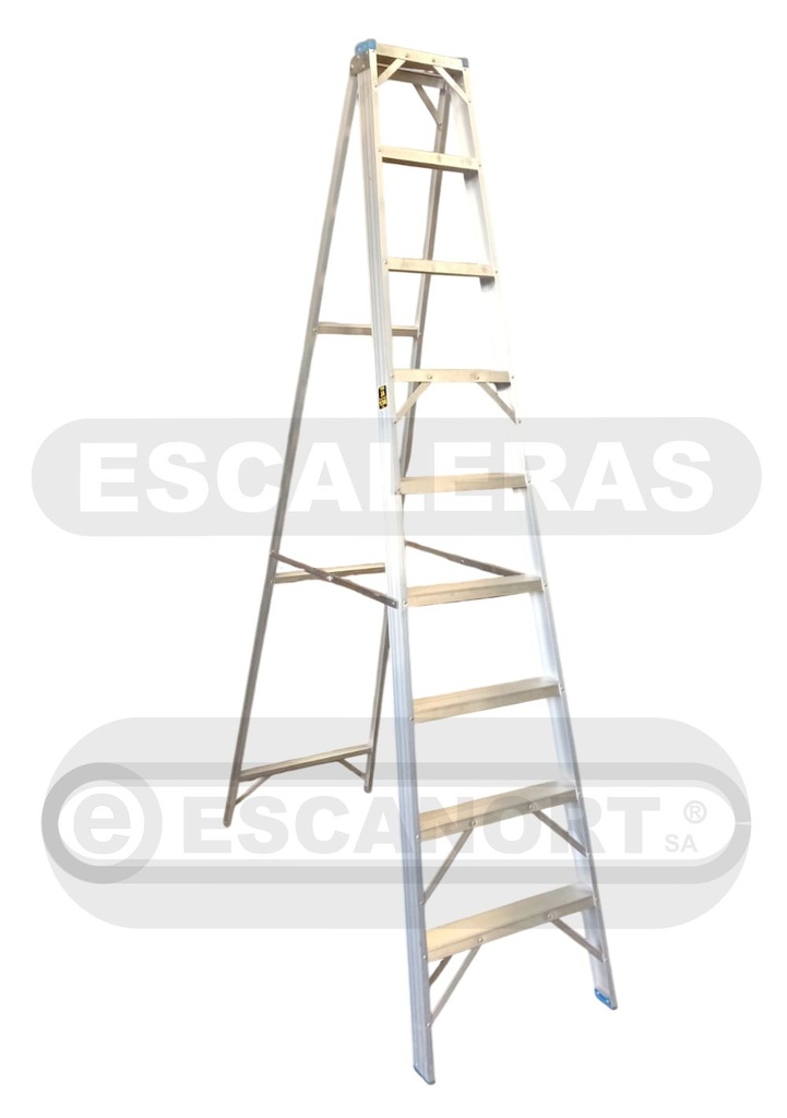 Escalera tijera simple acceso aluminio 136kg 9=2,70m
