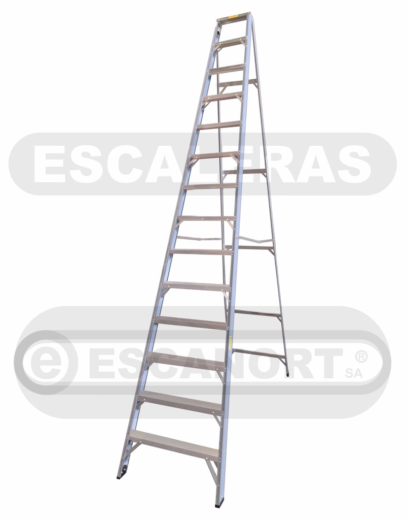 Escalera tijera simple acceso aluminio 136kg ref. 14=4,20m