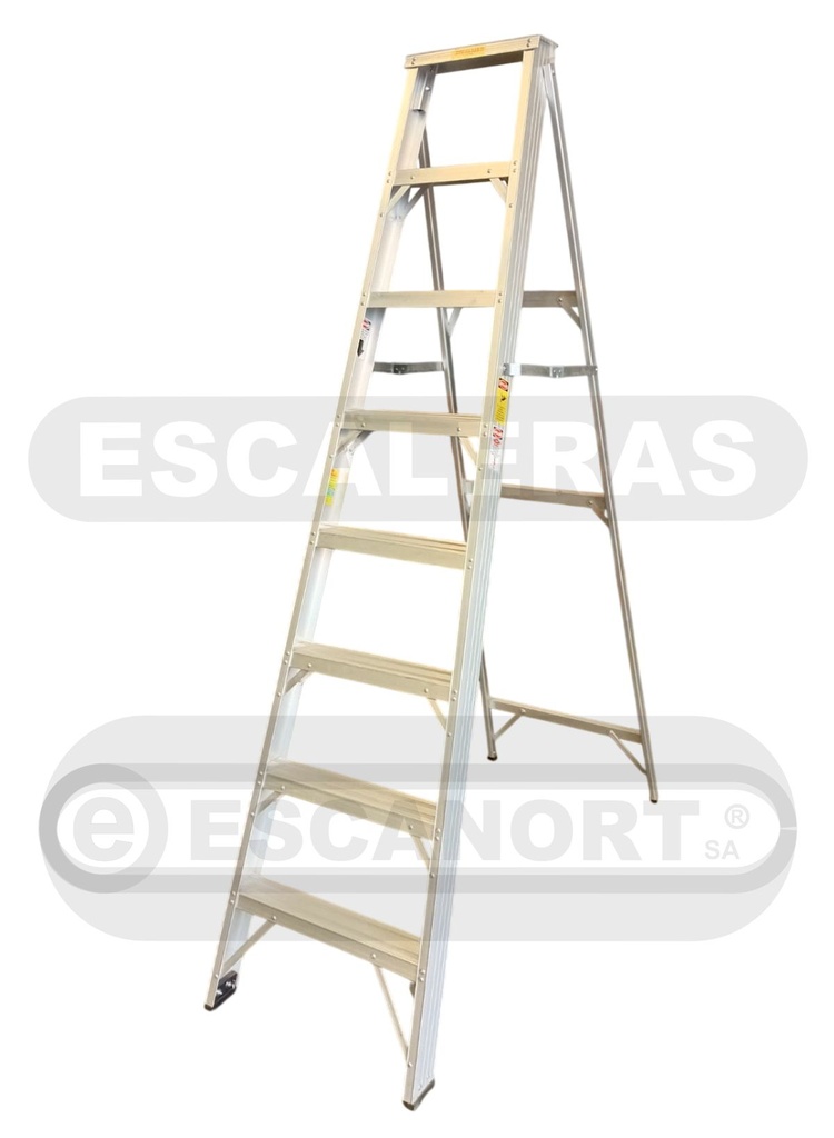 Escalera tijera simple acceso aluminio 136kg ref. 8=2,40m
