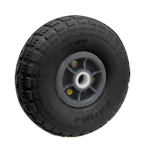 [A0023 RN25] Rueda neumática 250x80mm, plástica, buje 16 o 19mm, 130kg, 6 telas