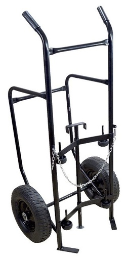 [6002-28] Carro cuna tambor 200L, 2 ruedas neumáticas 400mm 250kg