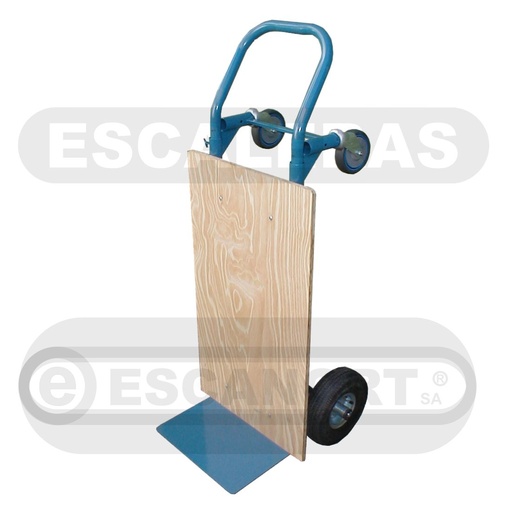 [6002-16] Carro convertible 2 posiciones acero, neumático Pala:40X28mm madera
