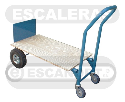 [6002-17] Carro convertible 2 posiciones acero, ruedas macizas Pala:40X28mm madera
