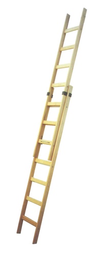 [3461] Escalera extensible a pulso madera  11+11=3,30-5,70m