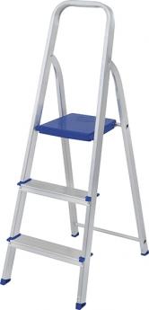 [A0303] Escalera aluminio hogar con plataforma 3=0,63-1,18m